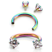 1PC Stainless Steel Crystal Hoop Ring Piercing Nose Ear belly Rings Women Men Cartilage Helix Earrings Daith Piercing Jewelry