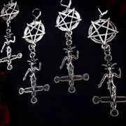 Goth Punk Style Inverted Pentagram Baphomet Satan Earrings Religion Dark Art Fairy Goth Lovers Best Accessories