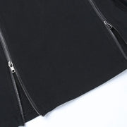 Y2k Skirt Dark Double Zipper Bag Hip Split Gothic Design Tight Skirt Harajuku Black Gothic Bag Hip Skirt Kawaii Vintage
