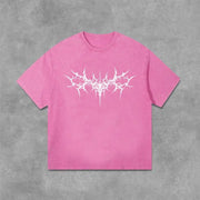 Vintage Gothic Print Graphic Acid Washed T-shirt unisex casual and comfortable selected quality graphic t shirts