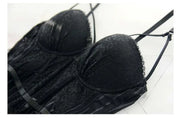 Gothic corset Bustier With Cup Girdle Set With Straps Transparent Underwear Women Tops Lingerie Corsets with G-String