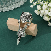 Gothic Punk Ring Rock Scroll Joint Armor Knuckle Metal Full Finger Claw Rings Halloween Unisex Adjustable Ring Vintage Jewelry