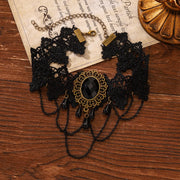 Gothic Style Choker Necklace For Women Personalized Lace Rose Blossom Neck Chain Niche Lolita Neck Accessory Halloween Jewelries
