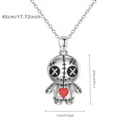 Gothic Sew Mouth Doll Necklace Earrings Jewelry Set Jewelry Sets for Women Exquisite Halloween Jewelry Gifts for Family Earings