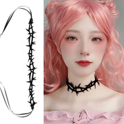 Gothic Black Lace Velvet Thorn Necklace for Women Fashion Punk Choker Necklace Halloween Party Chokers Necklaces Jewelry Gifts