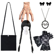 Gothic Style Black Dress Wensday Party Ball Gown Children Halloween Cosplay Adams Family Costume