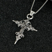 A Fashionable and Personalized Retro Gothic Nail Cross Skull Cross Pendant Necklace Halloween Necklace