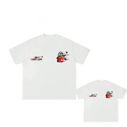 2025 T-shirt Men's and Women's Gothic Printed Cotton Short Sleeve Collar Hip-Hop Streetwear High Quality Comfortable Casual Top