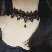 Gothic Collar Necklace Elegant Black Lace Bowkot Choker Necklace Y2K Choker Short Chain Necklace Fashion Jewelry
