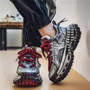 Gothic Style Trend Men Chunky Sneakers Street Fashion Men's Sports Shoes Comfortable Low Cut Casual Sneakers Male Heighten Shoes