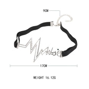 Gothic Rock Punk Short Necklace For Man Women Choker Bar Party Hip Hop Hippie Clavicle Chain Leather Dark Heart Vintage Jewelry