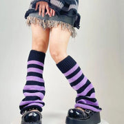 Gothic Women's Striped Leg Warmers Lolita Long Socks Knitted Leggings Japanese Sweets Winter girl Socks Kawaii Arm Ankle Warmers