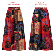 Ethnic Style Wide Leg Trousers Women Yoga Harem Pants Gypsy Hippie Thai Boho Court Pants Ruched Waist Aladdin Women's Pants