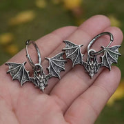 Gothic Fashion Gothic Ancient Spread The Wings Bat Hoop Earrings for Women Men Halloween Witch Hip-hop Punk Jewelry Accessories