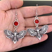 Goth Aesthetic Punk Style Moth Pendant Women's Personality Earrings Skull Gothic Drop Earrings Female Party Jewelry Gifts