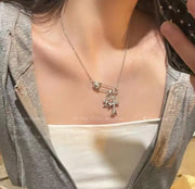 Goth Style Inlaid Rhinestone Clip Pendent Cross Stud Earrings For Lady Personality Versatile Daily Temperament Earrings Jewelry