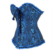 Gothic Corsets Lace Up Corset Top Y2K Jacquard Design Bustier Corset Boned Structure Floral Lace Waist Trainer Cincher Women