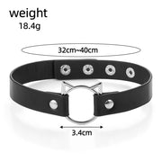 Gothic Rock Punk Short Necklace For Man Women Choker Bar Party Hip Hop Hippie Clavicle Chain Leather Dark Heart Vintage Jewelry