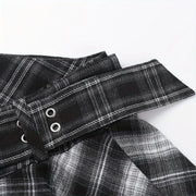 Women's Gothic Dark Irregular Skirt - Stylish Plaid Skirt for Bohemian & Edgy Outfits