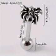 1PC Spider Tongue Piercing Ring Simple Punk Style Body Jewelry Halloween Decoration Y2K