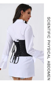 Women's Gothic Corset Waist Trainer Shaping Top with 3 Hooks and Bust Support Slimming Bodysuit for Layering or Outerwear Sty