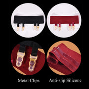 Gothic Elastic Thigh-high Garter Belt With Non-slip Band Cosplay Sexy Lingerie Elastic Leg Harness 4 Metal Buckles Socks Clips