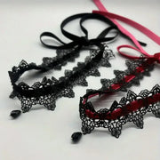 Gothic Collar Necklace Elegant Black Lace Bowkot Choker Necklace Y2K Choker Short Chain Necklace Fashion Jewelry