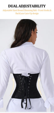 Women's Gothic Corset Waist Trainer Shaping Top with 3 Hooks and Bust Support Slimming Bodysuit for Layering or Outerwear Sty