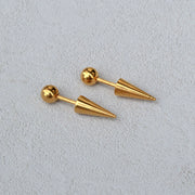2Pcs Stainless Steel Gothic Punk Black Piercing Earrings Women Men Popular Spike Tip Cone Personality Studs Earring Body Jewelry