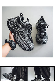 Gothic Style Trend Men Chunky Sneakers Street Fashion Men's Sports Shoes Comfortable Low Cut Casual Sneakers Male Heighten Shoes