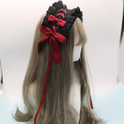 Lovely Bowknot Sweet Lolita Lace Flower Hair Hoop Anime Maid Cosplay Headband Headwear Accessory Hand Made Wholesale