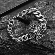 Gothic Style Silver Color Skull Chain Bracelet for Men Rock Party Jewelry Biker Bracelet Gift
