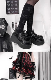 Gothic Punk Thi Heel oes Women's Spring 2025 New Sle Sweet Cool Spicy Platform Slip-On Faionable Casual Loers