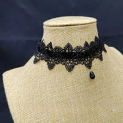 Gothic Collar Necklace Elegant Black Lace Bowkot Choker Necklace Y2K Choker Short Chain Necklace Fashion Jewelry