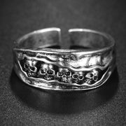 Gothic Teeth Vampire Ring For Men Women Retro Creative Hiphop Half Face Skull Mask Rings Punk Party Jewelry