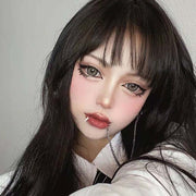 1Lot Goth Fake Lip Piercing Chain Ear Piercing Anime Cosplay Prop Jewelry Stainless Steel Ear Hoop Clip No Pierced Punk Harajuku