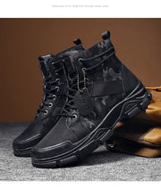 Camouflage Men's Boots Trendy Casual Workwear Shoes Medium Top Boots Retro Hiking Trekking Climbing Desert Boots Motocross Boots
