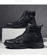 Camouflage Men's Boots Trendy Casual Workwear Shoes Medium Top Boots Retro Hiking Trekking Climbing Desert Boots Motocross Boots