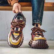 Gothic Style Trend Men Chunky Sneakers Street Fashion Men's Sports Shoes Comfortable Low Cut Casual Sneakers Male Heighten Shoes