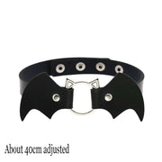 Pink Gothic Chain Necklace Leather Choker Party Punk Chokers Collar Goth Necklaces Women Black PU Kawaii Witch Rave Jewelry