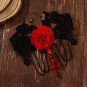 Gothic Style Choker Necklace For Women Personalized Lace Rose Blossom Neck Chain Niche Lolita Neck Accessory Halloween Jewelries