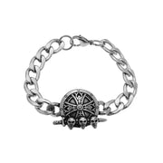 Gothic Hell Demon Ghost Head Bracelet Full Skull Bracelet Men's Motorcycle Punk Rock Halloween Jewelry Accessories