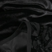 Gothic Long Sleeve Ruffle Mini Dress Women's Vintage V Neck Velvet Stretchy Bodycon Cocktail Dresses Victorian Blouse
