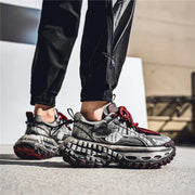 Gothic Style Trend Men Chunky Sneakers Street Fashion Men's Sports Shoes Comfortable Low Cut Casual Sneakers Male Heighten Shoes