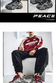 Gothic Style Trend Men Chunky Sneakers Street Fashion Men's Sports Shoes Comfortable Low Cut Casual Sneakers Male Heighten Shoes