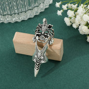 Gothic Punk Ring Rock Scroll Joint Armor Knuckle Metal Full Finger Claw Rings Halloween Unisex Adjustable Ring Vintage Jewelry