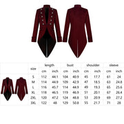 Gothic velvet Victorian jacket revival clothing for men, Christmas steampunk vintage tailcoat medieval coat.