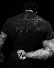 Gothic Metal Print Compression T-shirt Men Women Punk Streetwear Short Sleeve Fitness Top Slim Fit Gym Tee Y2k Aesthetic Unisex