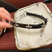 New Vintage Gothic Black Necklace for Women Fashion Punk Leather Choker Dark Collar Chain Trendy Jewelry Cool Y2K Accessories