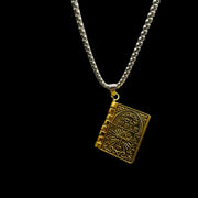 Gothic Style Religious Bible Men’s Necklace Alloy Steel Vintage Flipped Bible Pendant Necklace Gifts For Friend